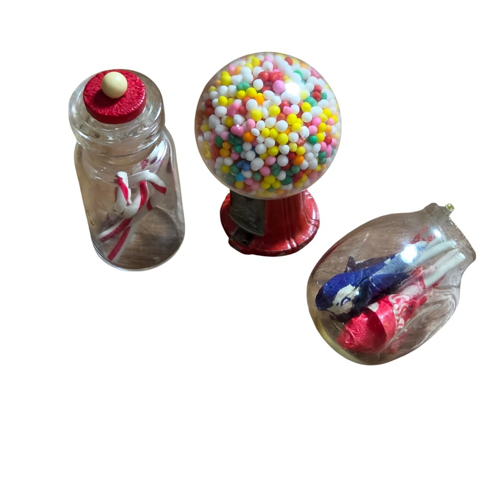 Vintage Miniature Dollhouse Candy Set Gumball Machine Candy Canes Kidcore